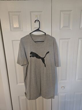 Puma Heather Gray Crewneck Tee with Subtle Logo